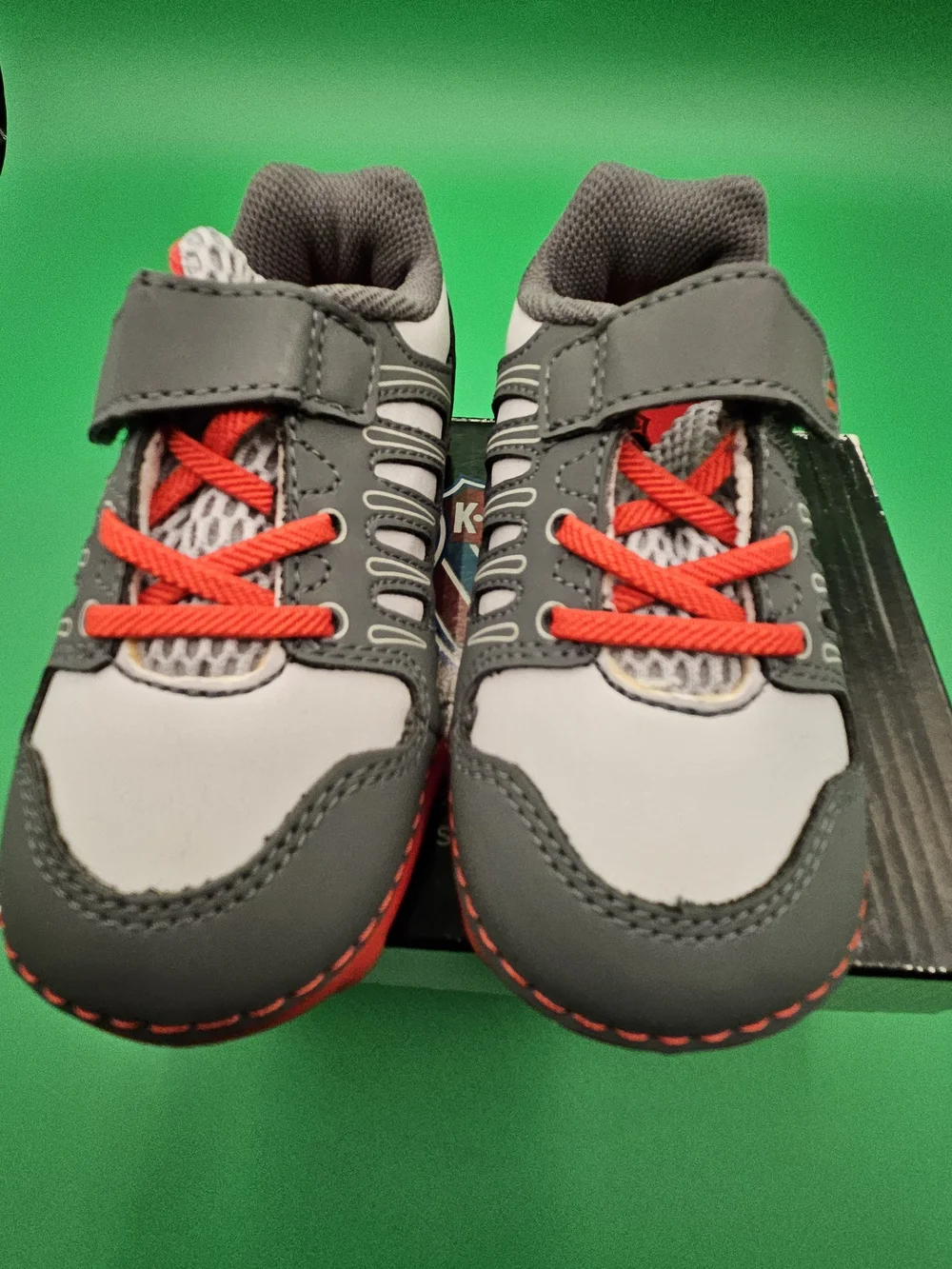 K-Swiss Kids Gray and Red Lace & Hook Sneakers